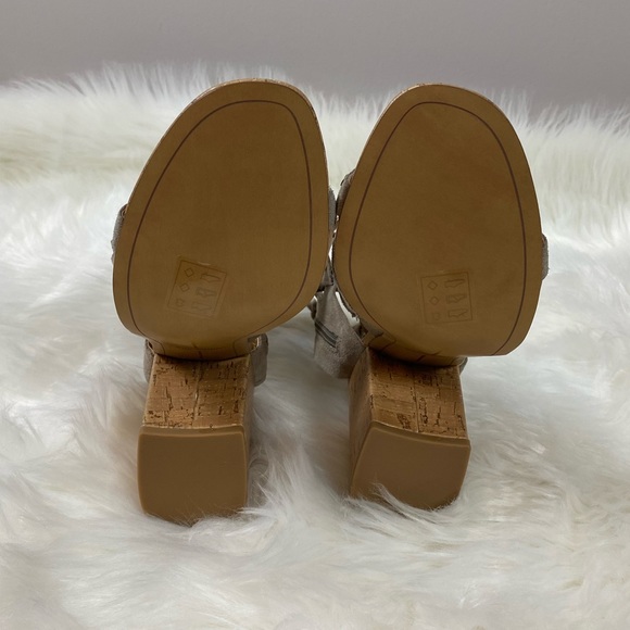 NWOB Dolce Vita Suede Strapy Cork Heels & Metal Stud Details - Picture 5 of 9